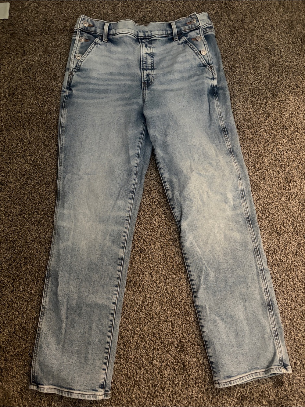 Express Light Blue Straight Leg Jeans